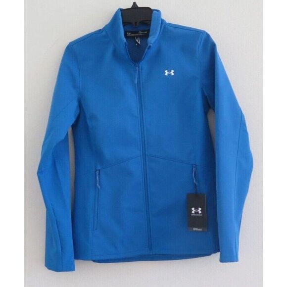 Under Armour 1321442 474 Womens Sz S Blue ColdGear Infrared Shield Jacket $100+ - Picture 1 of 7